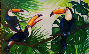 Pintura titulada ""African color", 20…" por Ольга Базанова, Obra de arte original, Oleo