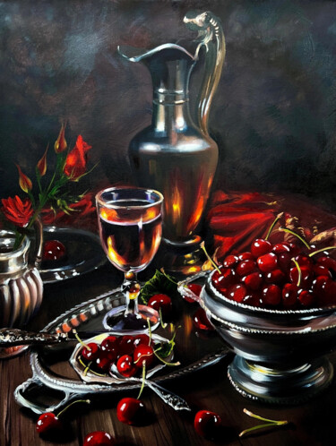 Painting titled ""Still life with ch…" by Ольга Базанова, Original Artwork, Oil