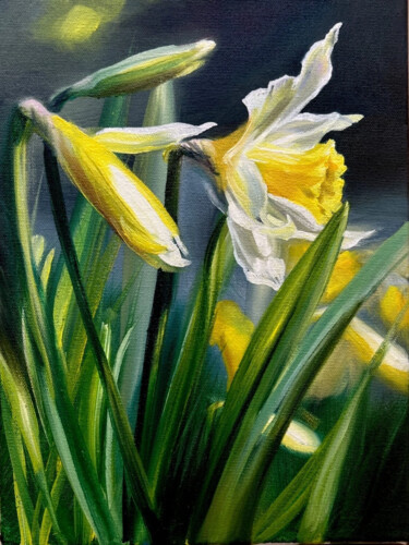 Peinture intitulée "Narcissus" par Olga Bazanova, Œuvre d'art originale, Huile