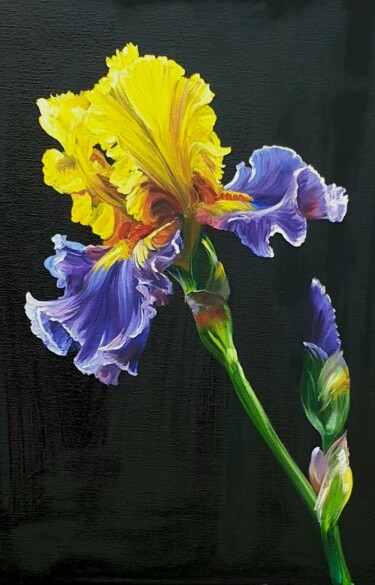 Malerei mit dem Titel "Iris" von Olga Bazanova, Original-Kunstwerk, Öl