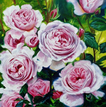 Malerei mit dem Titel "English rose" von Olga Bazanova, Original-Kunstwerk, Öl