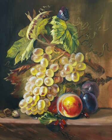 Картина под названием "Fruit still life" - Ольга Базанова, Подлинное произведение искусства, Масло