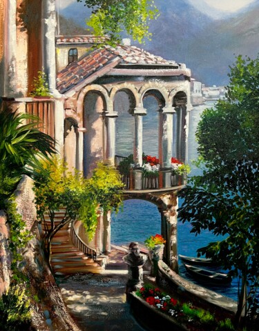 Peinture intitulée "Villa Scarpariello" par Olga Bazanova, Œuvre d'art originale, Huile