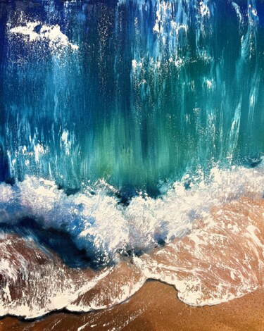 Peinture intitulée "Wave. View from abo…" par Olga Bazanova, Œuvre d'art originale, Huile