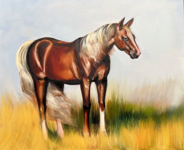 Картина под названием "Horse" - Ольга Базанова, Подлинное произведение искусства, Масло