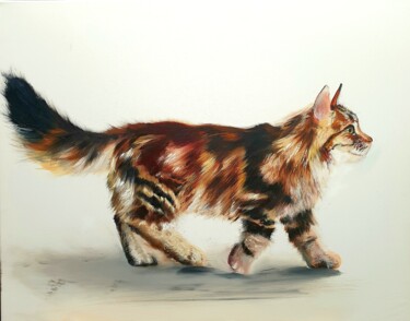 Peinture intitulée "Kitty" par Olga Bazanova, Œuvre d'art originale, Huile