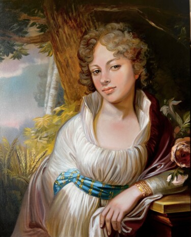 Картина под названием "Portrait of Maria L…" - Ольга Базанова, Подлинное произведение искусства, Масло