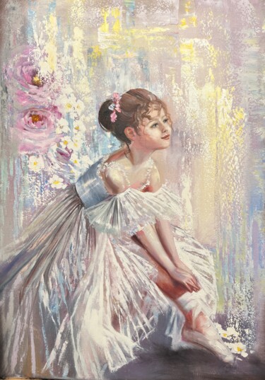 Картина под названием "Little Ballerina" - Ольга Базанова, Подлинное произведение искусства, Масло