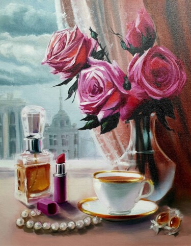 Peinture intitulée "Women's still life" par Olga Bazanova, Œuvre d'art originale, Huile