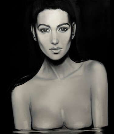 Картина под названием "Monica Bellucci" - Ольга Базанова, Подлинное произведение искусства, Масло