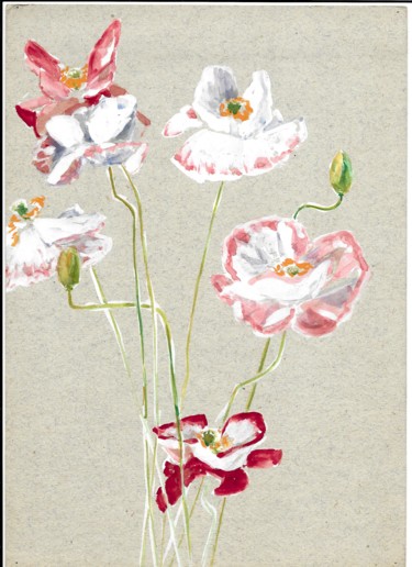 Malerei mit dem Titel "Tulpen" von Gallery Schöneweide, Original-Kunstwerk, Aquarell