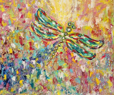 Картина под названием "Полёт" - Алина Аюпова, Подлинное произведение искусства, Масло Установлен на Деревянная рама для носи…