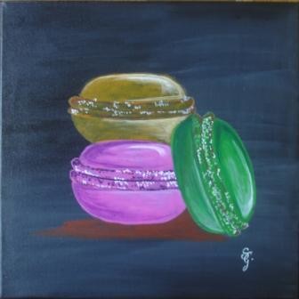 Peinture intitulée "Macarons" par Stéphanie Gallier, Œuvre d'art originale