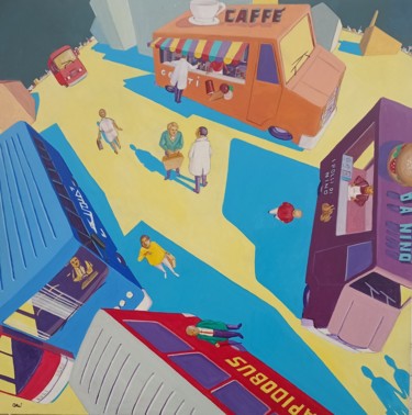 Fermata autobus Peinture intitulée "Fermata autobus" par Stefano Galli, Œuvre d'art originale, Acrylique