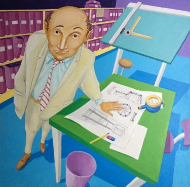 Malarstwo zatytułowany „L'ingegnere idrauli…” autorstwa Stefano Galli, Oryginalna praca, Akryl