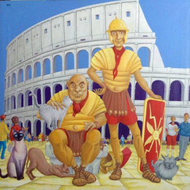 Painting titled "Roma" by Stefano Galli, Original Artwork, Acrylic