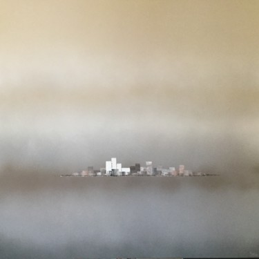 Peinture intitulée "Ville-sur-nuages" par Siga, Œuvre d'art originale, Acrylique