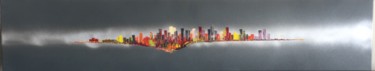 Peinture intitulée "New York by night" par Siga, Œuvre d'art originale, Huile Monté sur Châssis en bois