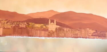 Peinture intitulée "Bastia au soleil" par Siga, Œuvre d'art originale, Huile Monté sur Châssis en bois