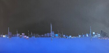 Malerei mit dem Titel "Bleu nuit" von Siga, Original-Kunstwerk, Acryl Auf Keilrahmen aus Holz montiert