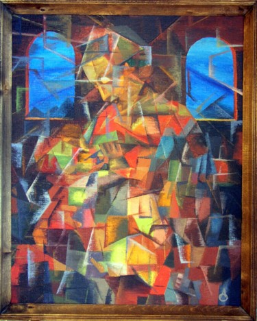 Картина под названием "Cubomadona" - Celtibero, Подлинное произведение искусства, Масло