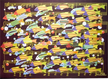 Картина под названием "Colours of Rainbow" - Galust Mkhitaryan, Подлинное произведение искусства, Акрил