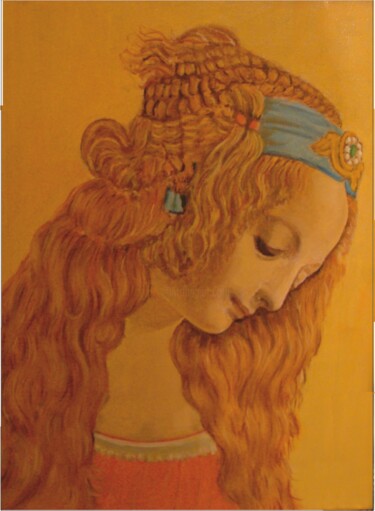 Painting titled "Woman's Head" by Galust Mkhitaryan, Original Artwork, Oil