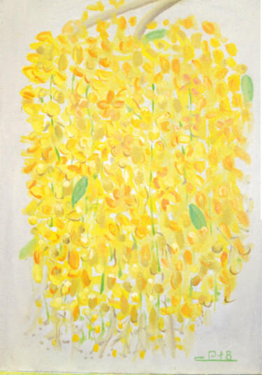 Картина под названием "Yellow Flowers" - Galust Mkhitaryan, Подлинное произведение искусства, Масло