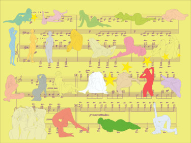 Картина под названием "Music with women" - Galust Mkhitaryan, Подлинное произведение искусства, Другой