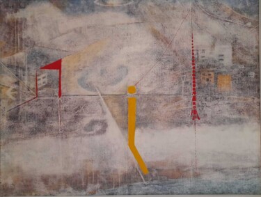 Картина под названием "Díptico 1" - Galvão, Подлинное произведение искусства, Пигменты Установлен на Деревянная панель