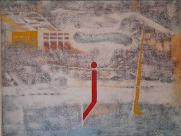 Картина под названием "Díptico 2" - Galvão, Подлинное произведение искусства, Пигменты Установлен на Деревянная панель
