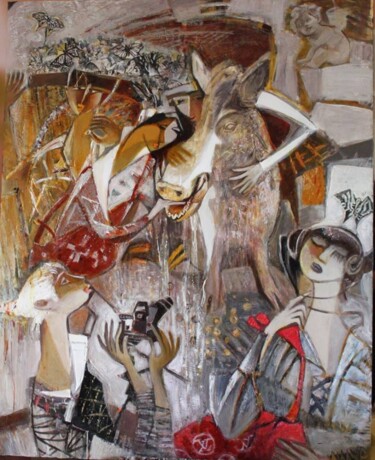 Malerei mit dem Titel "Экспонат  "Счастье"" von Galya Didur, Original-Kunstwerk, Acryl