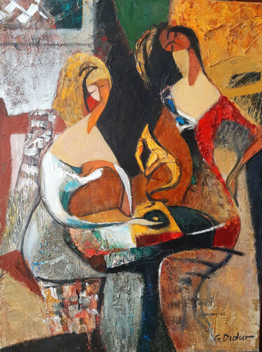 Malerei mit dem Titel "Old record" von Galya Didur, Original-Kunstwerk, Acryl