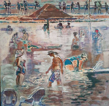 Painting titled "Levels. The Dead Sea" by Galya Didur, Original Artwork, Acrylic