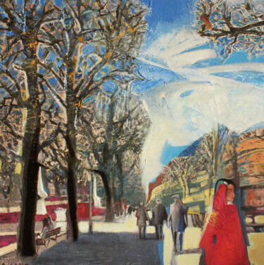 Painting titled "Luxembourg Garden" by Galya Didur, Original Artwork, Acrylic