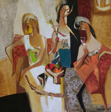 Peinture intitulée "Trio" par Galya Didur, Œuvre d'art originale, Acrylique