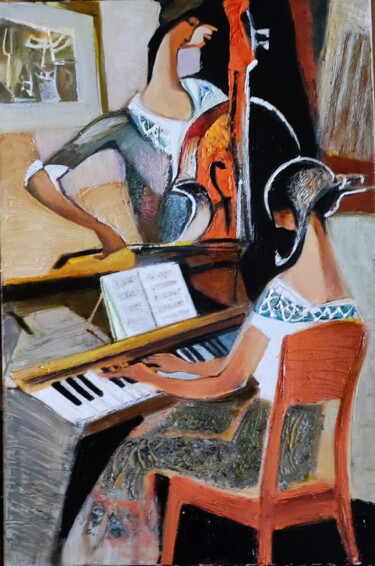Peinture intitulée "Composition with ce…" par Galya Didur, Œuvre d'art originale, Acrylique