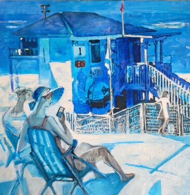 Malerei mit dem Titel "Ajami Beach" von Galya Didur, Original-Kunstwerk, Acryl