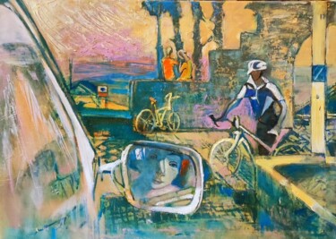 Malerei mit dem Titel ""Ajami Beach2"" von Galya Didur, Original-Kunstwerk, Acryl