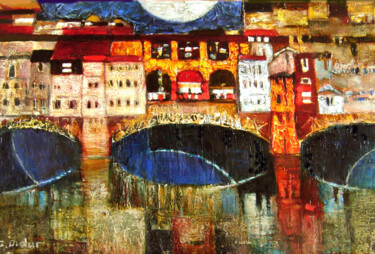 Painting titled "Old bridge" by Galya Didur, Original Artwork, Acrylic