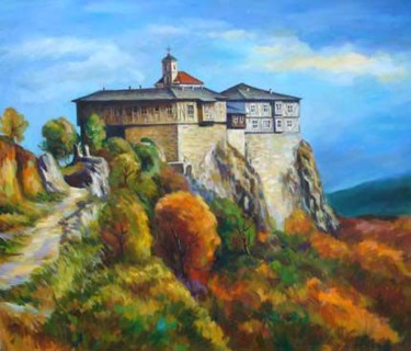 Painting titled "Glogene monastery" by Galya Bukova, Original Artwork