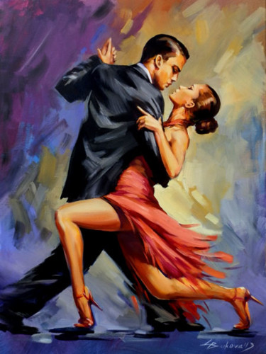 Peinture intitulée ""Tango"" par Galya Bukova, Œuvre d'art originale