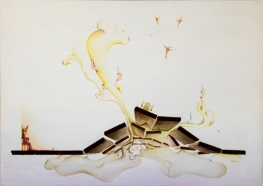 Pintura titulada "Ribellione, crollo.…" por Artegambasin, Obra de arte original, Oleo