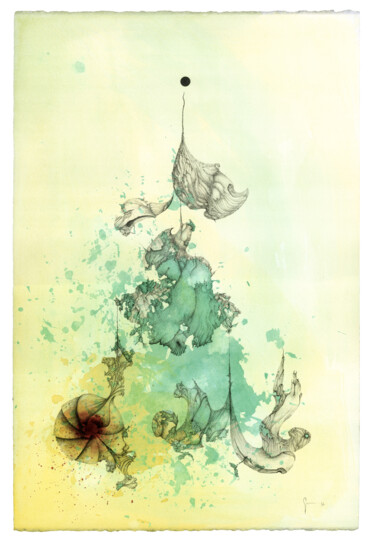 Disegno intitolato "La colomba imprigio…" da Artegambasin, Opera d'arte originale, Matita Montato su Altro pannello rigido