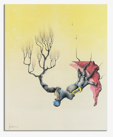 Estampas & grabados titulada "Albero surreale..." por Artegambasin, Obra de arte original, Impresión digital