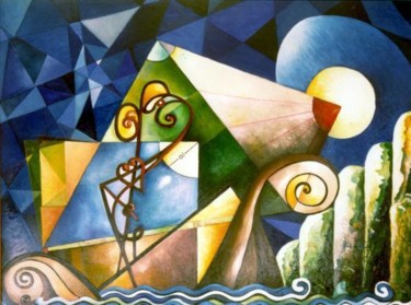 Pittura intitolato "Il navigatore" da Raimondo Gambino, Opera d'arte originale