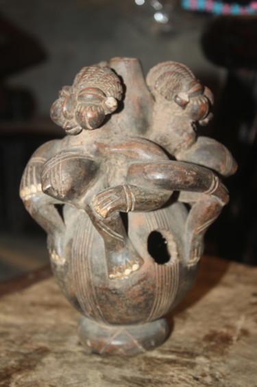 Sculpture intitulée "Calebasse Baboubou.…" par Adidja Manjia, Œuvre d'art originale
