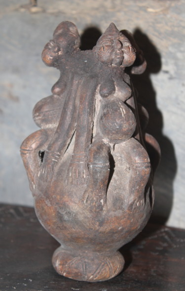 Sculpture intitulée "Calebasse Baboubou.…" par Adidja Manjia, Œuvre d'art originale