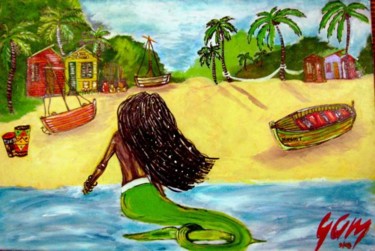 Pintura titulada "SIREIA PRETA" por Gam, Obra de arte original