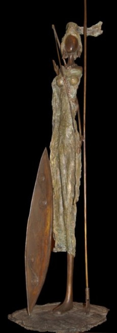 Scultura intitolato "54rYENNEGA_guerria_…" da Abdoulaye Gandema, Opera d'arte originale